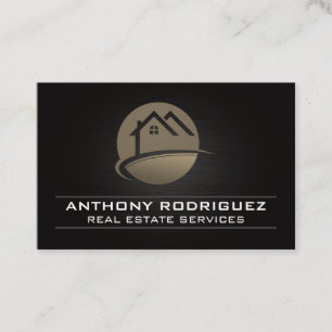 Cartão De Visita Logotipos da Casa   Fundo Negro
