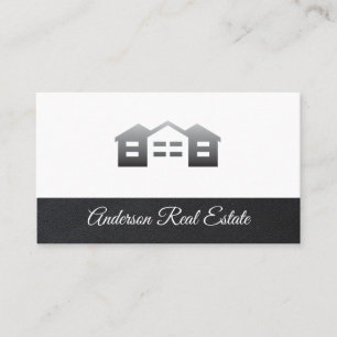 Cartão De Visita Logotipos de vizinhança Couro Imóveis