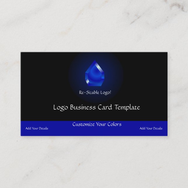 Cartão De Visita Logotipos Simples - Logotipo do Sapphire Azul Jewe (Frente)