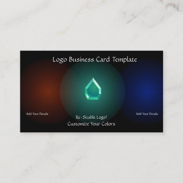 Cartão De Visita Logotipos Simples - Vidro Teal (Frente)