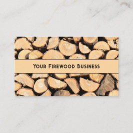 Cartão De Visita Logs Cortados de Madeira Fogo