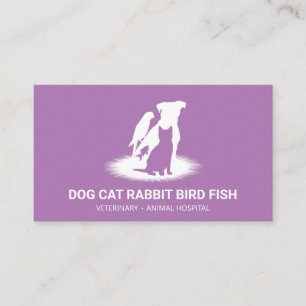 Cartão De Visita Loja de animais boutique Purple Pet gato cachorro 