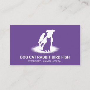 Cartão De Visita Loja de animais boutique Purple Pet Store gato cac