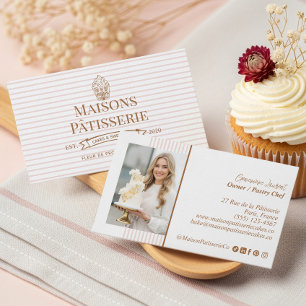 Cartão De Visita Loja de Bolo de Massa Folhada Cupcake Floral Listr
