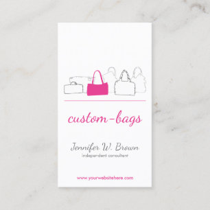 Cartão De Visita Loja de Bolsas Acessórios Rosa Loja de Moda Femini