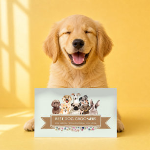 Cartão De Visita Loja de Cachorro Verde Boutique Marca de Pet Adorá