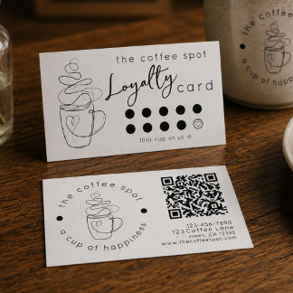 Cartão De Visita Loja de Café Personalizada Adicione Seu Logotipo F