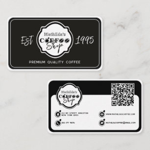 Cartão De Visita Loja de Café Profissional Logotipo Personalizado P