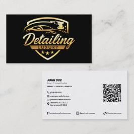 Cartão De Visita Loja de Detalhamento Automotivo de Luxo Gold & Bla