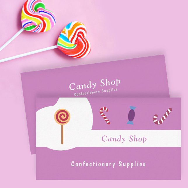 Cartão De Visita Loja De Doces, Fornecimentos De Confeitaria (Candy Business Card)