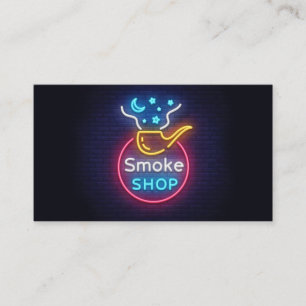 Cartão de Visita Loja de Fumo Neon