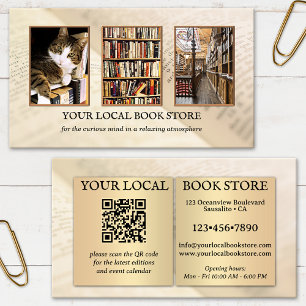 Cartão De Visita Loja de Livros Código QR Foto