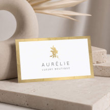 Loja de Luxo Floral Simples em Ouro Falso