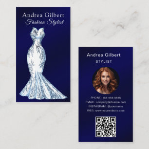 Cartão De Visita Loja de Moda Feminina de Classe Código QR Estilist