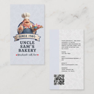 Cartão De Visita Loja de Padaria Confeiteiro Sobremesas Doces Loja 