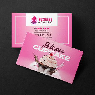 Cartão De Visita Loja de Padaria de Cupcake Moderno Bolo de Sobreme