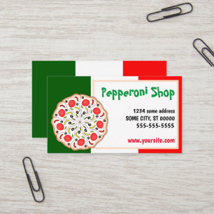 Cartão De Visita loja de restaurante de pizza Pepperoni italiana
