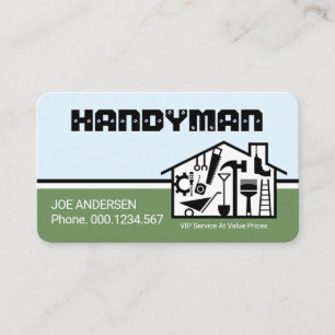 Cartão De Visita Loja de Serviços de Reparação de Casa de Handyman