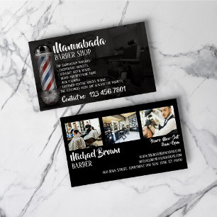 Cartão De Visita Loja de suprimentos para poste de barbearia foto p