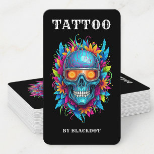 Cartão De Visita Loja de Tatuagens & Estilo de Tatuagem Profissiona