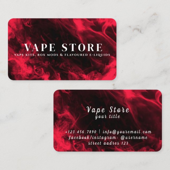 Cartão De Visita Loja de Vape Cigarro (Frente/Verso)