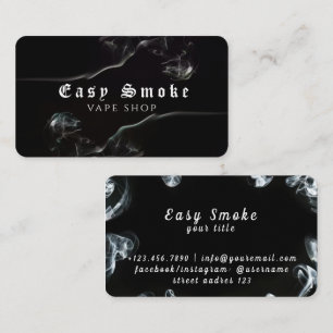 Cartão de Visita Loja de Vape Fumaça Preta Escura