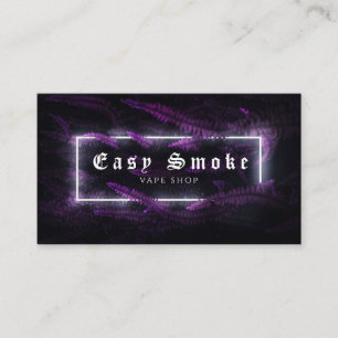 Cartão de Visita Loja de Vape Neon Samambaia Roxa