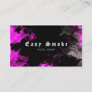 Cartão de Visita Loja de Vape Preto Roxo