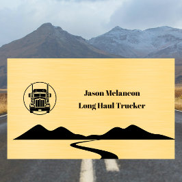 Cartão De Visita Long Haul Trucker Gold Truck Road n Mountains Art