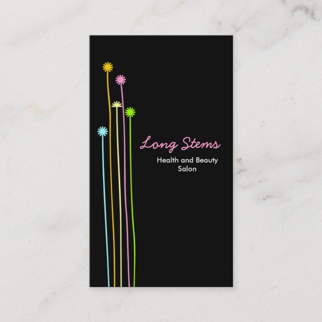 Cartão De Visita Long Stems II - Preto (Frente)