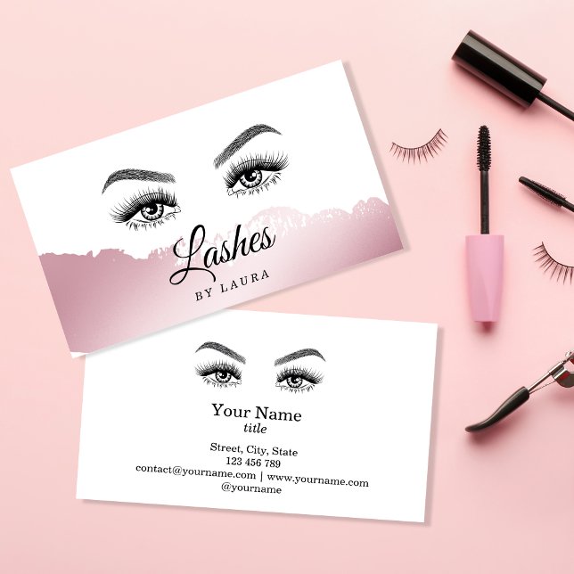 Cartão De Visita Longa e Bonita Lashes Olhos e Mão Desenhada (Criador carregado)