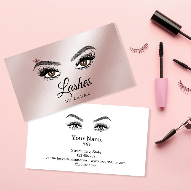 Cartão De Visita Longa e Bonita Lashes Olhos e Mão Desenhada (Criador carregado)