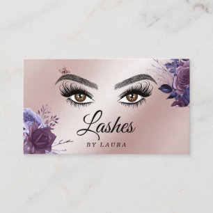 Cartão De Visita Longa Linda Lashes Olhos Brows Vintage floral