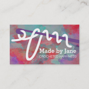 Cartão de visita loopy do fio do gancho de crochet
