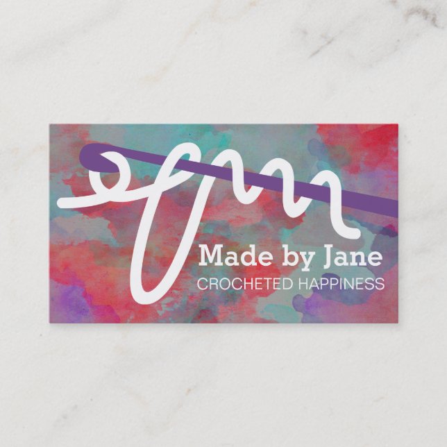 Cartão de visita loopy do fio do gancho de crochet (Frente)