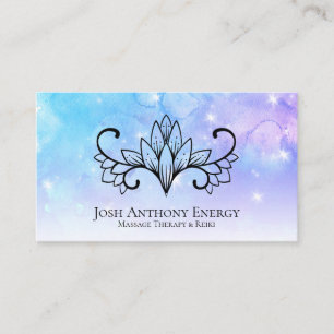 Cartão De Visita *~* Lotus Aqua Pink Pastel Nebula Galáxia Univers