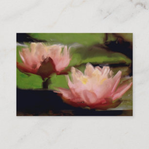 Cartão De Visita Lotus cor-de-rosa nos óleos