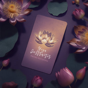 Cartão De Visita Lotus de incandescência roxo e do símbolo de OM