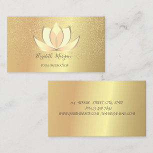 Cartão De Visita Lotus Dourado Confetti Yoga