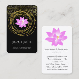 Cartão De Visita Lotus Lily Yoga Mindthing Glitter