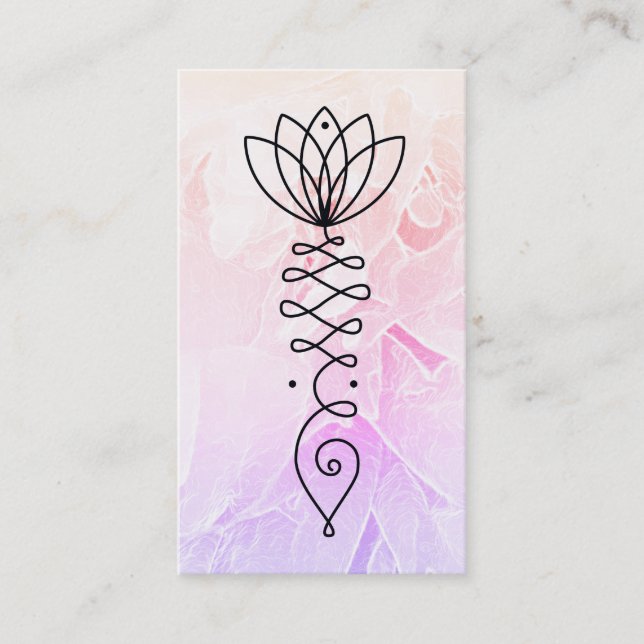 Cartão De Visita *~* Lotus Pastel Peony Healer Massage Yoga Reiki (Frente)