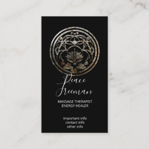 Cartão De Visita Lotus Quietude   Design Mandala Prata