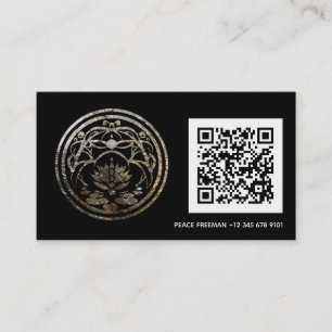 Cartão De Visita Lotus Quietude Design Mandala Prata