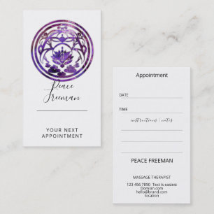 Cartão De Visita Lótus Serenidade Design Mandala Roxo