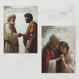 Cartão De Visita Love - Romans 13:10 e Galatianos 6:2 KJV Card