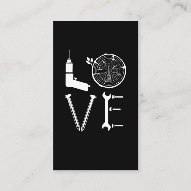 Cartão De Visita Love Woodworking Tools Pai Lumberjack Craftsman (Frente)