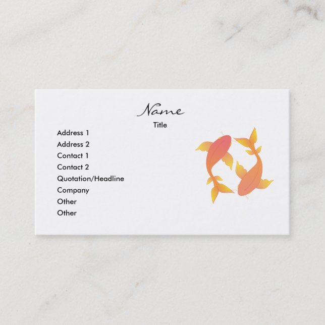 Cartão De Visita Lovely Koi (Frente)