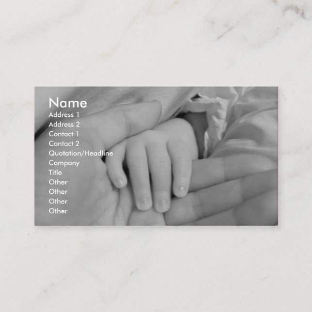 Cartão de visita Loving da puericultura das mãos (Frente)
