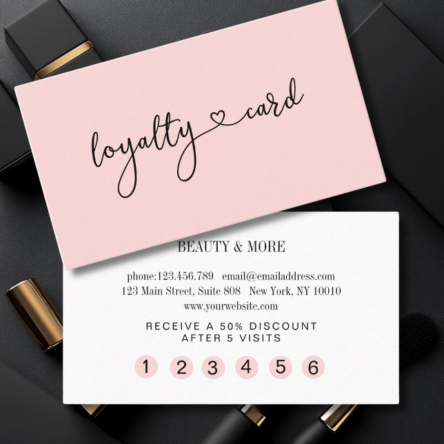 Cartão De Visita Loyalität 5 Nails Lashes Beauty Visitenkarte (Personalized Loyalty 5 Nails Lashes Beauty Business Card)