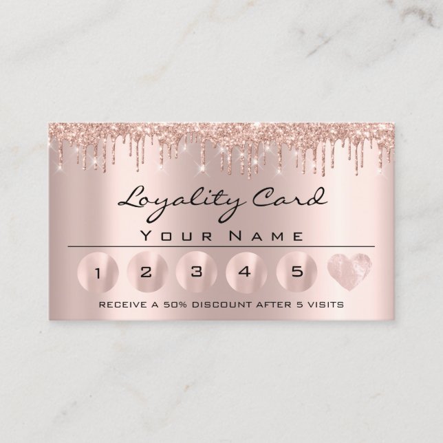 Cartão De Visita Loyaliy 6 Professional Esthetician Rosa Heart (Frente)